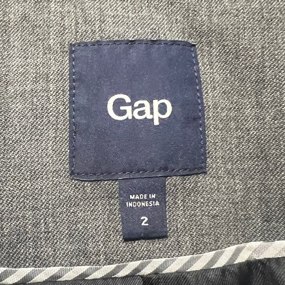Gap Blazer Women's Size 2 Gray Wool Blend Button Front Long Sleeve Pockets Lined - Picture 5 of 7